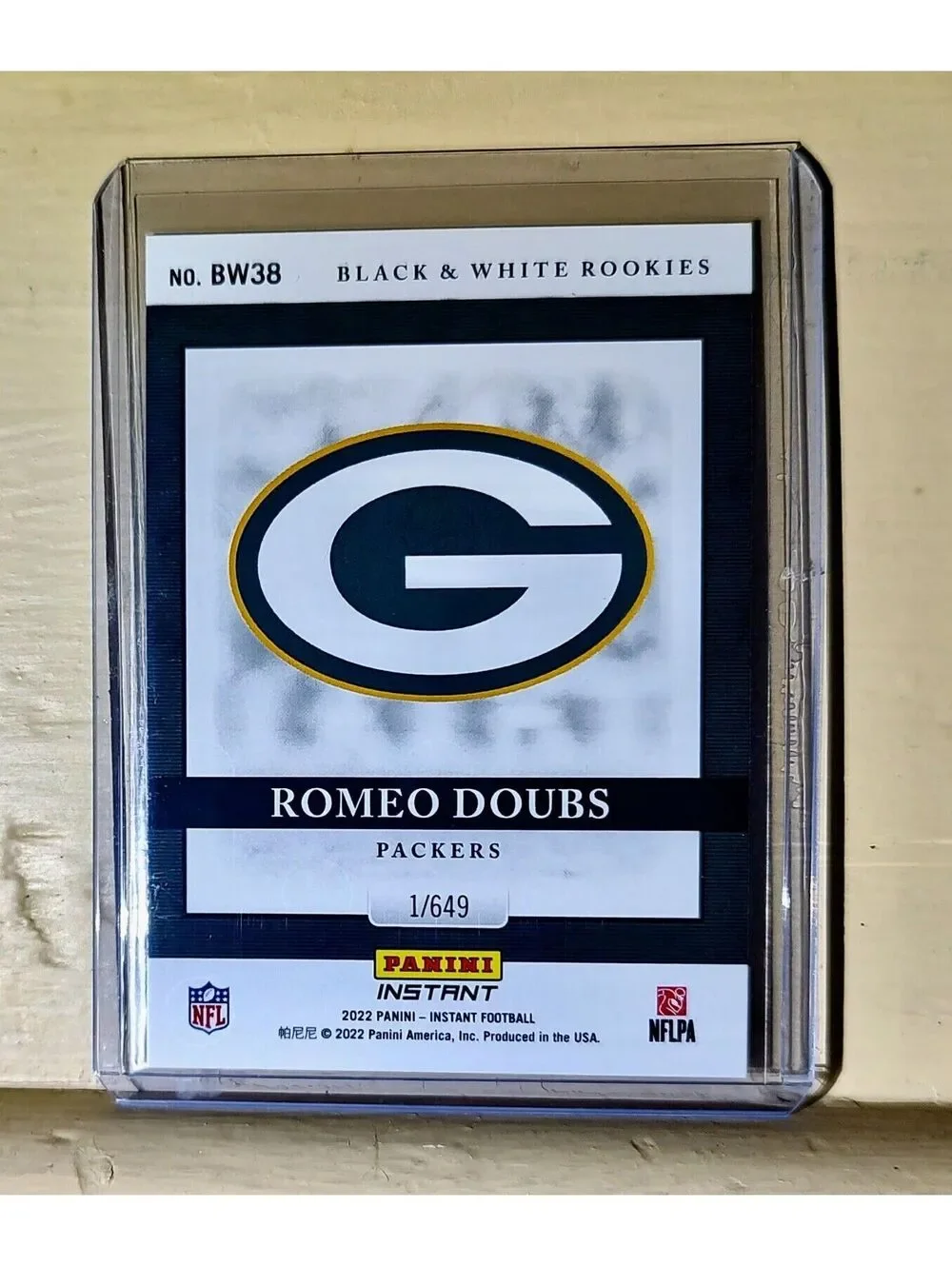 Romeo Doubs 2022 Panini NFL Black & White Rookies #38 Football Card 1 of 649
